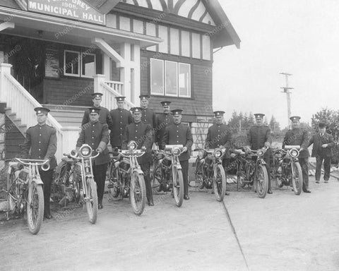 Police Motorcycle Squad 1908 Vintage 8x10 Reprint Of Old Photo - Photoseeum