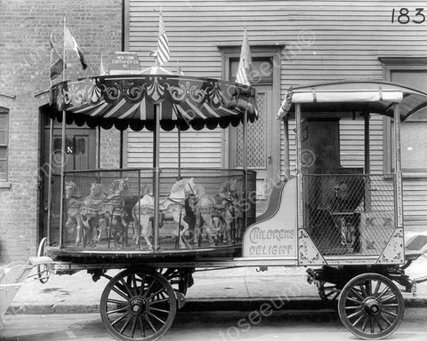 Children's Delight Carousel NY 1920s 8x10 Reprint Of Old Photo - Photoseeum