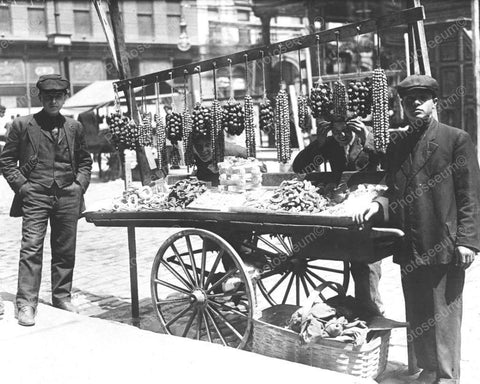 Young Street Vendor Boys Wth Cart 8x10 Reprint Of Old Photo - Photoseeum