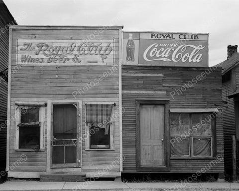 Royal Club & Coca Cola Signs On Shacks 8x10 Reprint Of Old Photo - Photoseeum