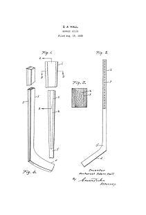 USA Patent for 1930s Hockey Stick by Z A Hall Drawings - Photoseeum