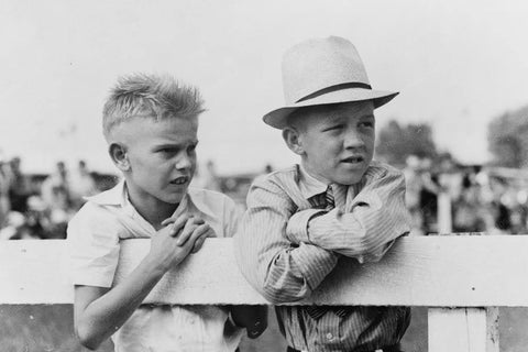 Louisiana Fair Boys Watching Parade 4x6 1930s Reprint Of Old Photo - Photoseeum