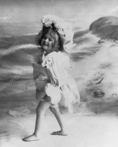 Beautiful Little Girl At The Beach 1800s 8x10 Reprint Of Old Photo - Photoseeum