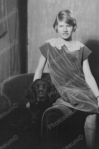 Young Lady With Her Dog 1900s Portrait 4x6 Reprint Of Old Photo - Photoseeum