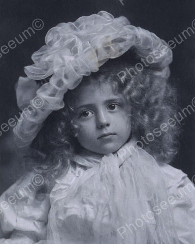 Sweet Blonde Victorian Girl Big Eyes 8x10 Reprint Of Old Photo - Photoseeum