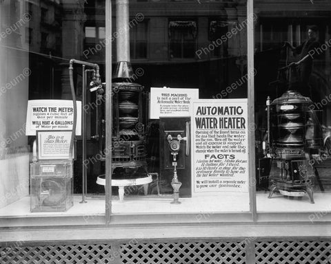 Automatic Water Heater Window Display1905 Vintage 8x10 Reprint Of Old Photo - Photoseeum