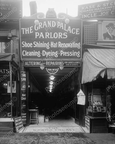 Grand Palace Parlors Shoe Shine 1922 Vintage 8x10 Reprint Of Old Photo - Photoseeum