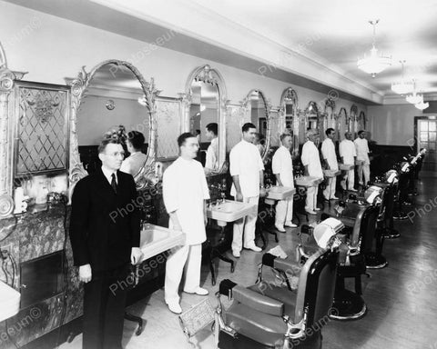 Barber Shop Inspection Vintage 8x10 Reprint Of Old Photo - Photoseeum
