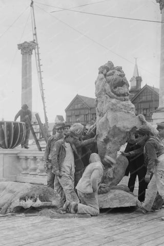 Coney Island Lion Statue 4x6 Reprint Of Old Photo - Photoseeum