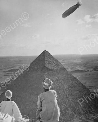Airship Over Pyramind In Egypt 1900s 8x10 Reprint Of Old Photo - Photoseeum