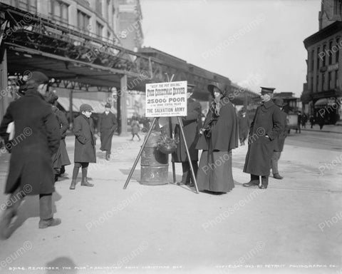 Free Christmas Dinner Salvation Army 1903 Vintage 8x10 Reprint Of Old Photo - Photoseeum