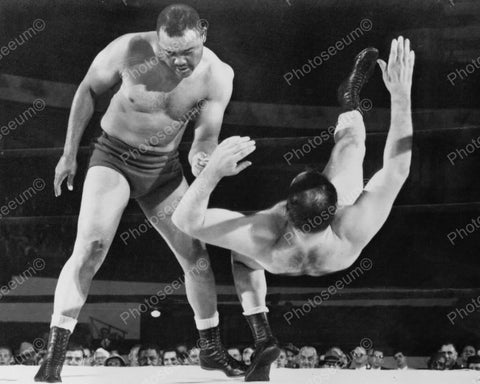 Boxer Joe Louis First Wrestling Match 1956 Vintage 8x10 Reprint Of Old Photo - Photoseeum