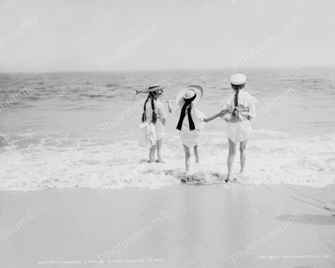 Three Little Maids Going To Sea 8x10 Reprint Of Old Photo - Photoseeum