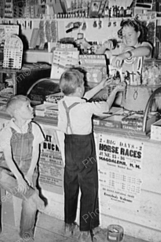 Children Play at Candy Store Nostalgic 4x6 Reprint Of Old Photo - Photoseeum
