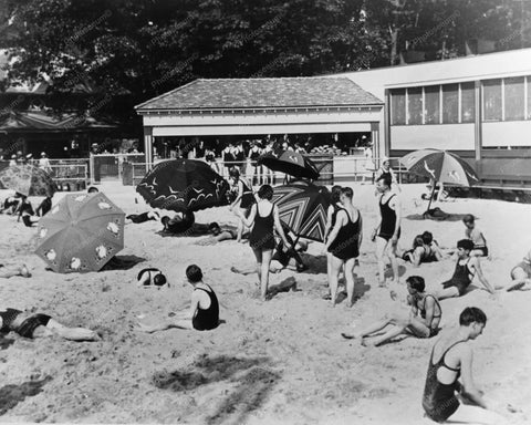 Glen Echo Sunbathers On Beach 8x10 Reprint Of Old Photo - Photoseeum