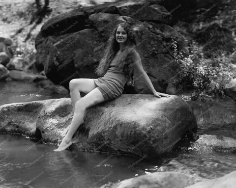 Beauty Queen Sitting On Rocks 1920 8x10 Reprint Of Old Photo 2 - Photoseeum