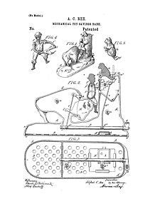 USA Patent Rex Mechanical Bank 1880's Drawings - Photoseeum