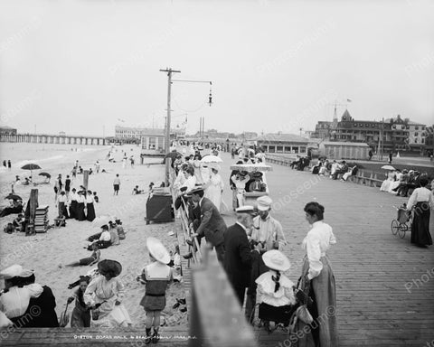 Boardwalk Beach Asbury Park NJ 1905 Vintage 8x10 Reprint Of Old Photo - Photoseeum