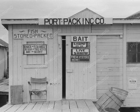 Bait Shop Shrimp On Ice 1939 Vintage 8x10 Reprint Of Old Photo