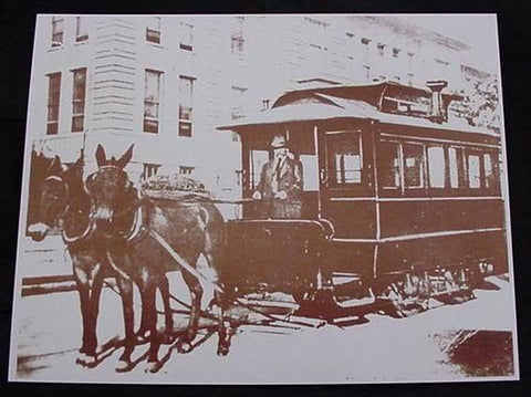 Horse Drawn Trolley Vintage Sepia Card Stock Photo 1800s - Photoseeum