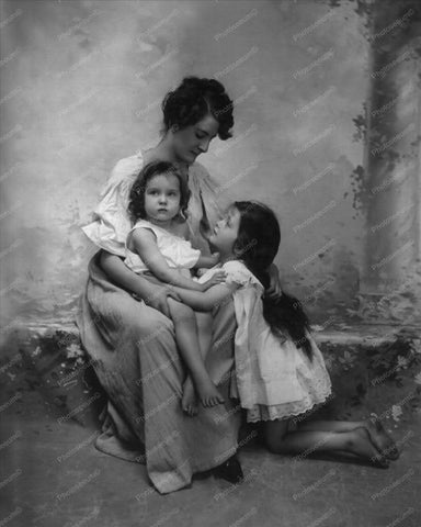 Victorian Mother & Small Daughters 8x10 Reprint Of Old Photo - Photoseeum