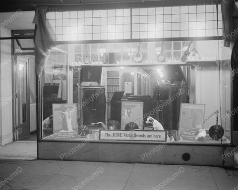 Phonograph Record Store Window Display Vintage 8x10 Reprint Of Old Photo - Photoseeum