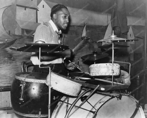 Drummer Plays At Juke Joint 1930s 8x10 Reprint Of Old Photo - Photoseeum