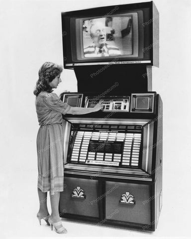 Jukebox Video Music Entertainment Center Vintage 8x10 Reprint Of Old Photo - Photoseeum