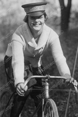 Girl Bike Courier 1922 Vintage 8x10 Reprint Of Old Photo - Photoseeum