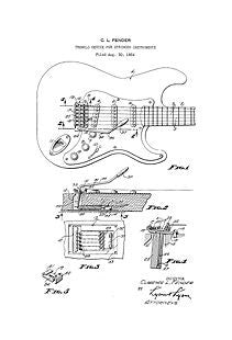 USA Patent Fender Stratocaster Guitar 1950's Drawings - Photoseeum