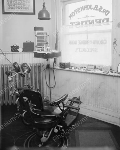 Dentist's Antique Chair & Office 1920s 8x10 Reprint Of Old Photo - Photoseeum