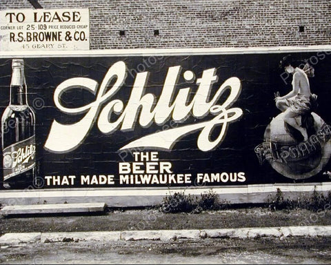 Schlitz Beer Billboard Sign Vintage 8x10 Reprint Of Old Photo - Photoseeum