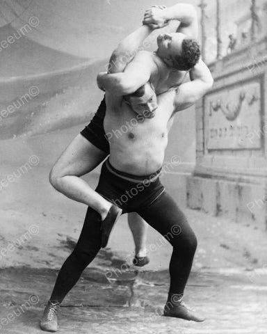 Wrestlers 1890s Vintage 8x10 Reprint Of Old Photo - Photoseeum
