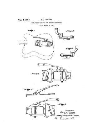 USA Patent Guitar Vibrato Tailpieces Paul Bigsby Drawings - Photoseeum