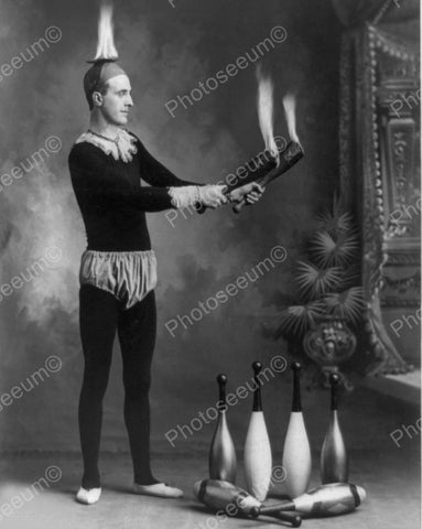 Flame Juggler Vintage 8x10 Reprint Of Old Photo - Photoseeum