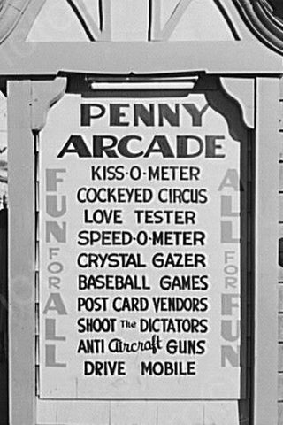 Oregon Penny Arcade Sign Coinop 4x6 Reprint Of 1940s Old Photo - Photoseeum