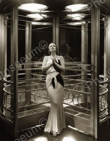 Woman Poses In Beautiful Revolving Door Vintage 8x10 Reprint Of Old Photo - Photoseeum