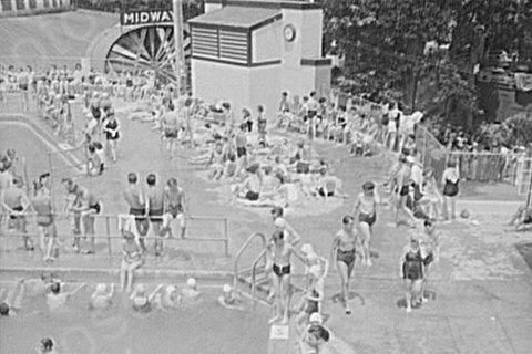 Glen Echo Swimming Pool Scene 1940s 4x6 Reprint Of Old Photo - Photoseeum