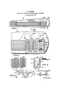 USA Patent Fender Guitar Pick up & Circuit 1950's Drawings - Photoseeum