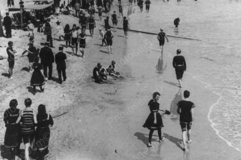 Atlantic City Beach Stroll Scene 4x6 1900s Reprint Of Old Photo - Photoseeum