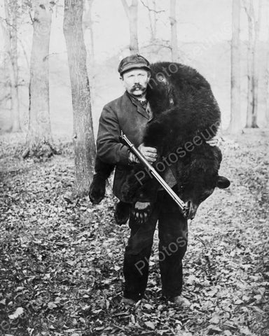Hunter With Bear Over Shoulder1900s 8x10 Reprint Of Old Photo - Photoseeum