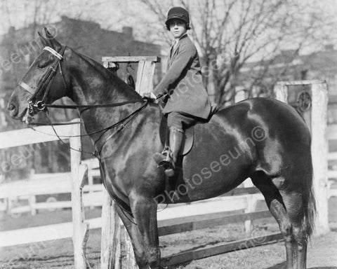 Equestrian Girl Sitting On Pony 8x10 Reprint Of Old Photo - Photoseeum
