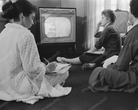 Three Women Watching TV In The 1950's 8x10 Reprint Of Old Photo - Photoseeum