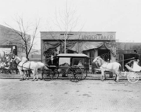 Horse Drawn Hearse At Undertaker 1890s 8x10 Reprint Of Old Photo - Photoseeum