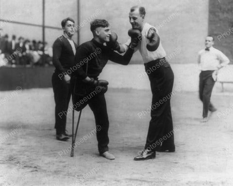 Men Boxing Handicaped Match Vintage 8x10 Reprint Of Old Photo - Photoseeum