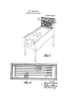 USA Patent H Williams Hayburners Woodrail Pinball Drawings - Photoseeum