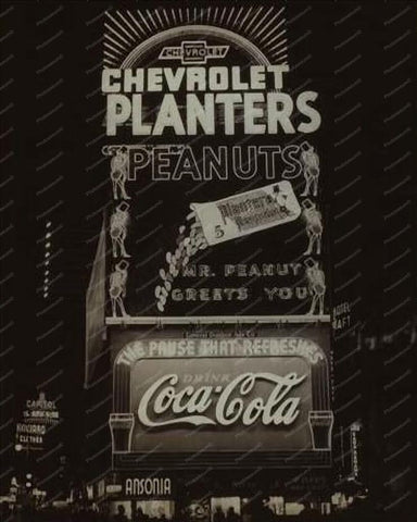 Chevrolet Planters Coca Cola Billboard 8x10 Reprint Of Old Photo - Photoseeum