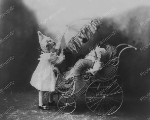 Beautiful Ornate Baby Carriage 1900 Vintage 8x10 Reprint Of Old Photo - Photoseeum