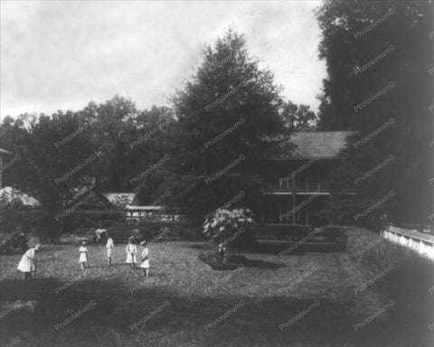 Kids Croquet Game 1910s Vintage 8x10 Reprint Of Old Photo - Photoseeum