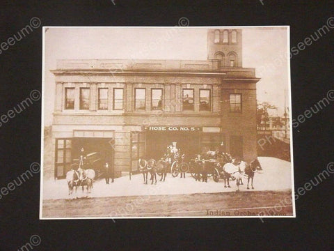 Fire Station Hose Co. No. 5 Indian Orchard Ma Sepia Card Stock Photo 1930s - Photoseeum